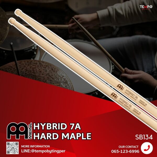 ไม้กลอง Meinl 7A Hybrid Hard Maple SB134