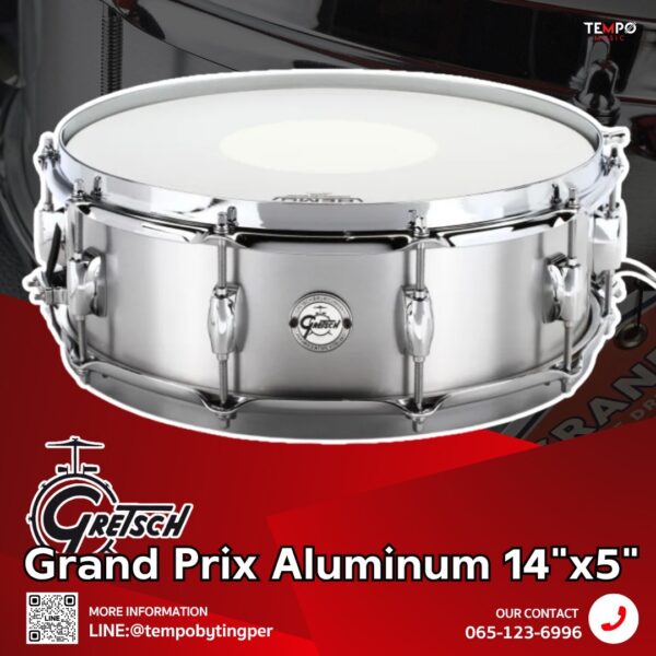 สแนร์ Gretsch Grand Prix 14x5 อะลูมิเนียม เสียงแห้ง คมชัด