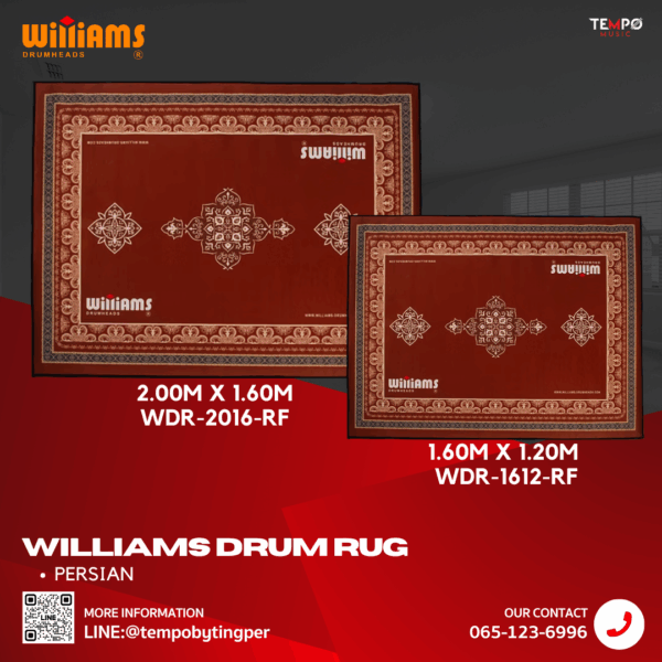 พรมกลอง Williams WDR-PERSIAN ลายเปอร์เซียสุดหรู สำหรับมือกลองมืออาชีพ