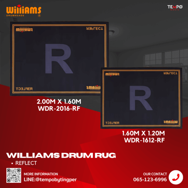 พรมกลอง Williams REFLECT ดีไซน์ทันสมัย กันลื่น ทนทาน