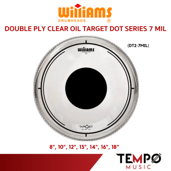 หนังกลองทอม Williams Target Dot DT2 Drumhead แบบใส 2 ชั้น