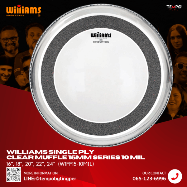 หนังกระเดื่อง Williams W1FF15-10MIL พร้อมระบบ Muffle ภายใน