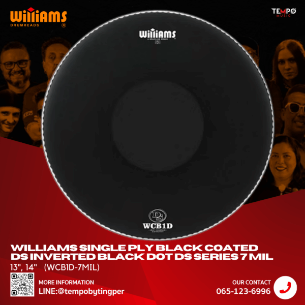 หนังสแนร์ Williams WCB1D-7MIL เคลือบขาว เสริม Black Dot