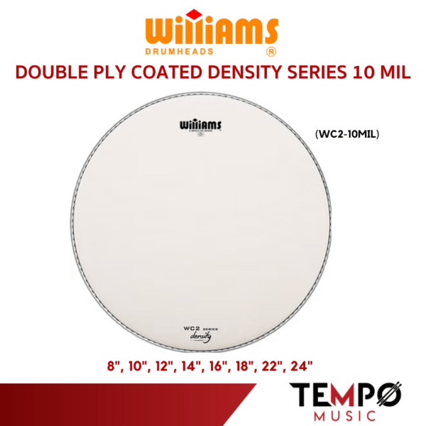 หนังกลองทอม Williams WC2 Drumhead หนังขาวสาก 2 ชั้น หนา 10 Mil