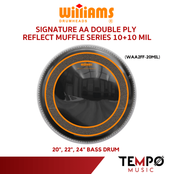 หนังกลองกระเดื่อง Williams Signature AA 20 MIL Reflect Muffle Series เสียงแน่น คุมเสียงดีเยี่ยม