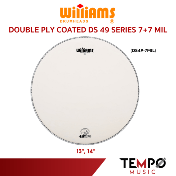 หนังกลองสแนร์ Williams DS49 Snare Drumhead แบบหนังน้ำมันเคลือบ 2 ชั้น