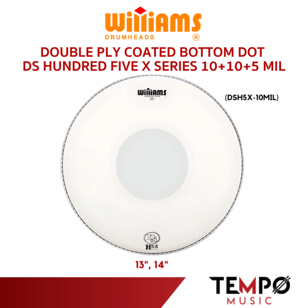หนังกลองสแนร์ Williams DSH5X Snare Drumhead แบบหนังน้ำมันเคลือบ 2 ชั้น