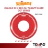 หนังกลองทอม Williams Target Red Dot RDT2 Drumhead สีแดงพร้อมจุดสีขาว
