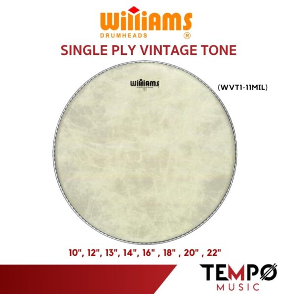 หนังกลองกระเดื่อง Williams Vintage WVT1 Bass Drumhead
