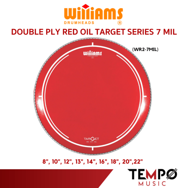 หนังกลองกระเดื่อง Williams Target Red WR2 Bass Drumhead